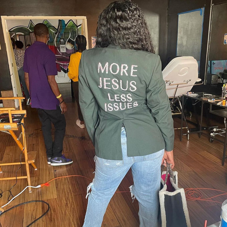 Custom “More Jesus less Issues “ Jacket